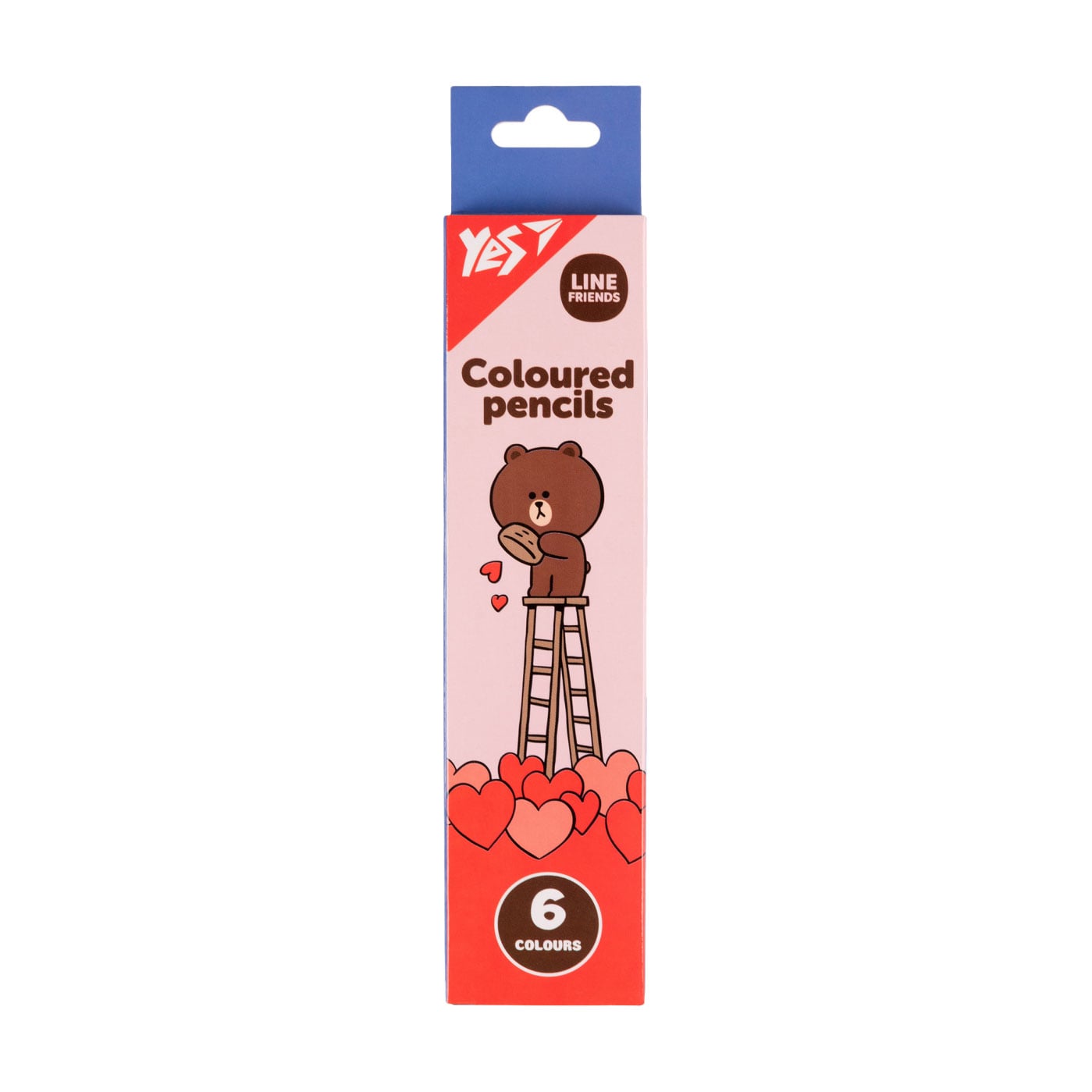 Набір кольорових олівців YES Line Friends Choco, 6 кольорів (290726)